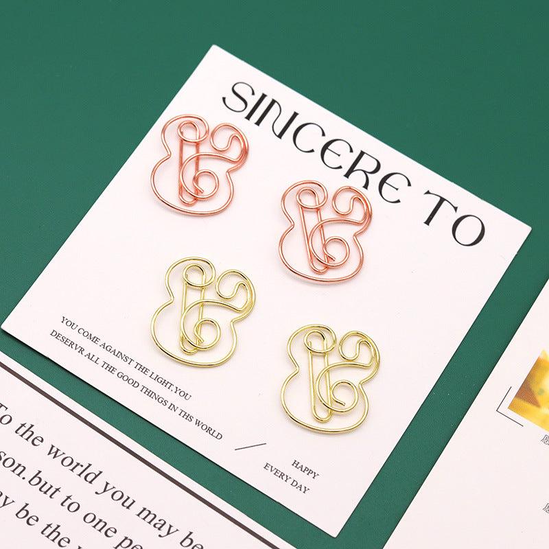 15pcs Cute Animal Paper Clip Set Golden Color Swing Needle