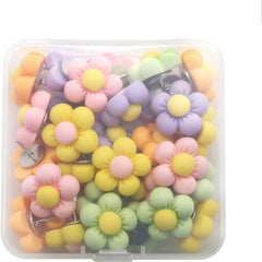 30pcs Colorful Flower Push Pins Thumb Tacks for Home Office Bulletin Board