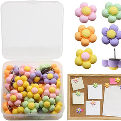 30pcs Colorful Flower Push Pins Thumb Tacks for Home Office Bulletin Board