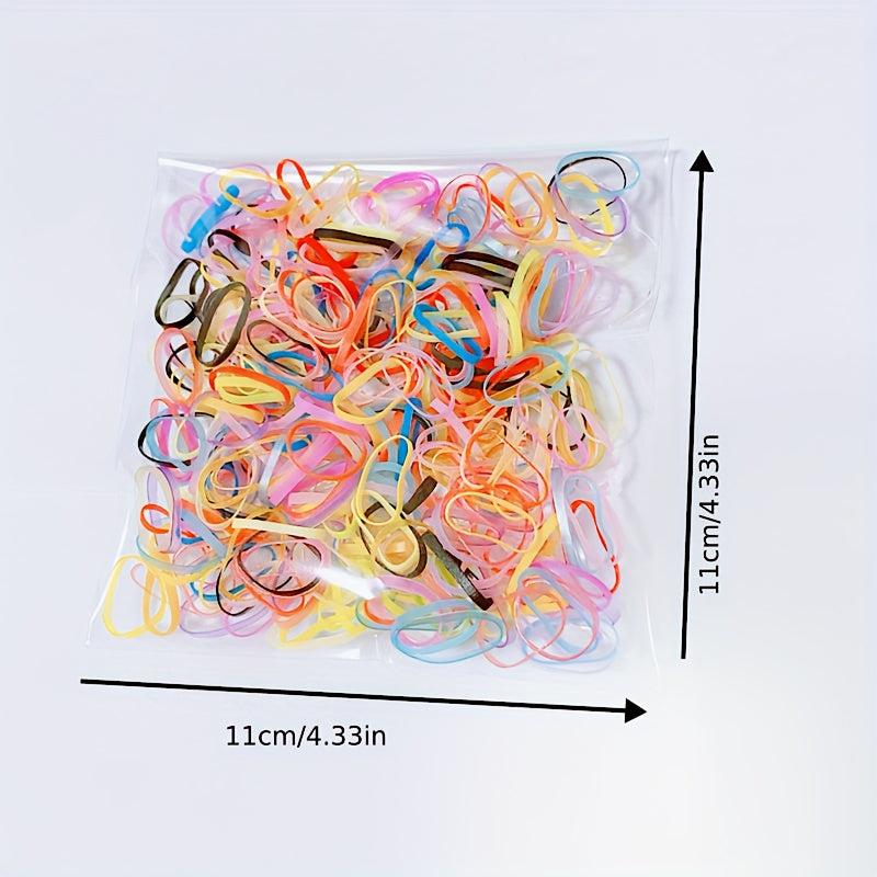 350 Colorful Rubber Bands, Compact for Home School