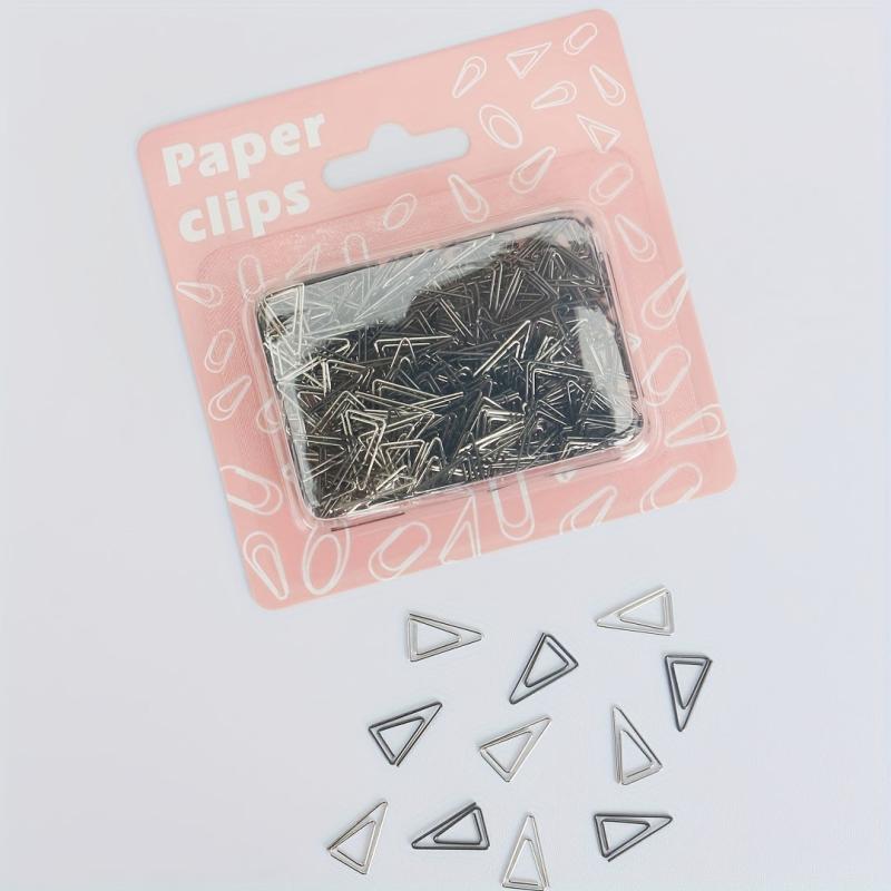 200 Mini Triangle Paper Clips Love Stainless Steel