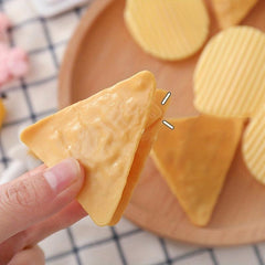 6pcs Potato Chip Shape Clip Data Storage Folder Food Bag Sealing Clip