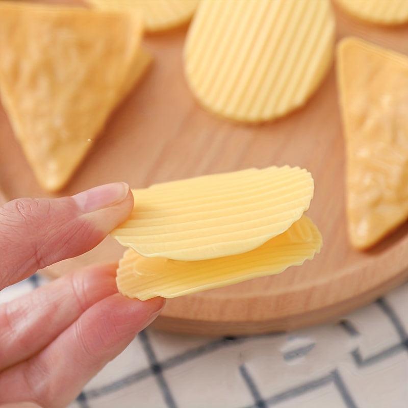 6pcs Potato Chip Shape Clip Data Storage Folder Food Bag Sealing Clip