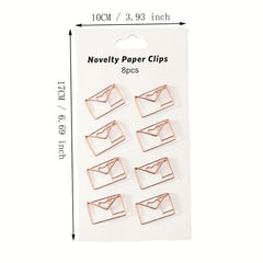 8PCS Hollow Curved Paper Clip Office Bookmark Test Paper Clip