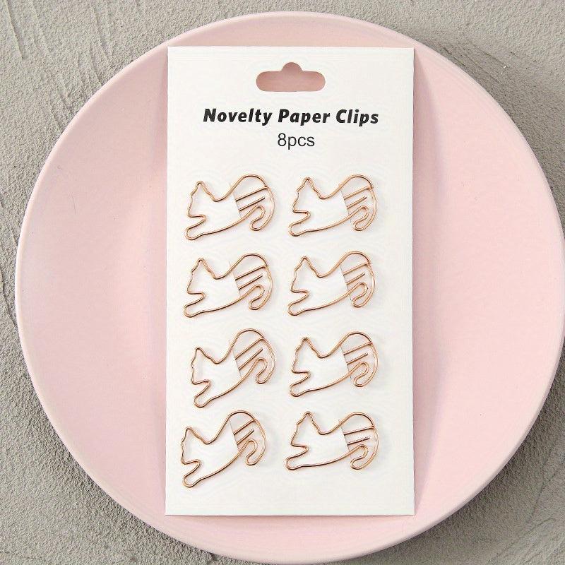 8PCS Hollow Curved Paper Clip Office Bookmark Test Paper Clip
