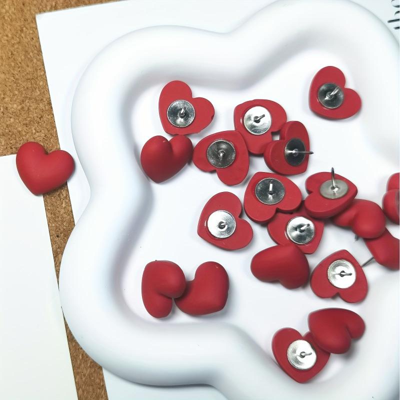 20pcs Heart Shaped Large Push Pins Thumb Tacks For Bulletin Board