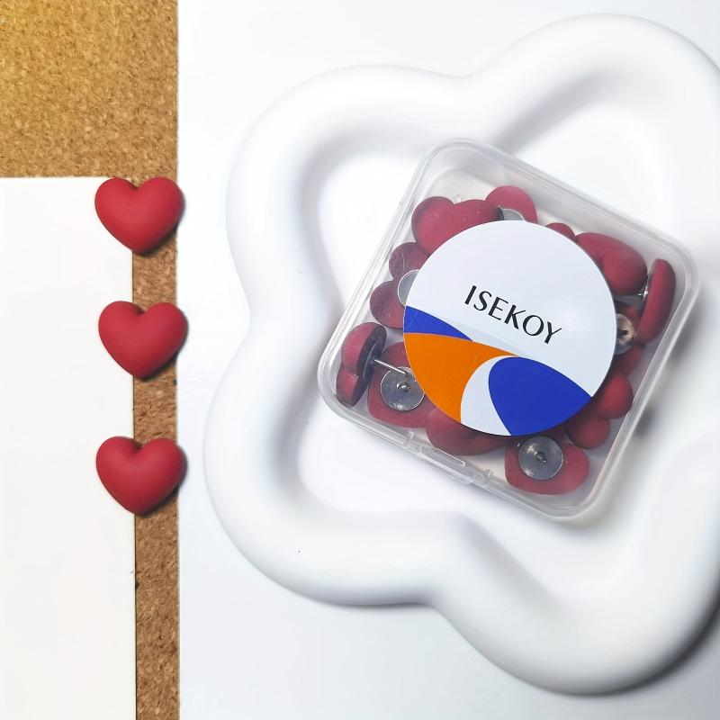 20pcs Heart Shaped Large Push Pins Thumb Tacks For Bulletin Board