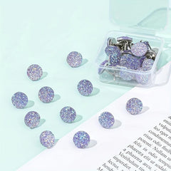 30 Purple Rhinestone Crystal Thumb Nails Decorative Thumb Pins
