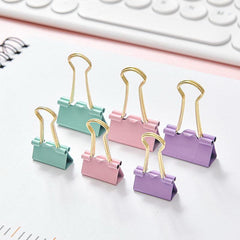 155pcs Long Tail Clip Paper Clip Macaron Ticket Clip Binding Set