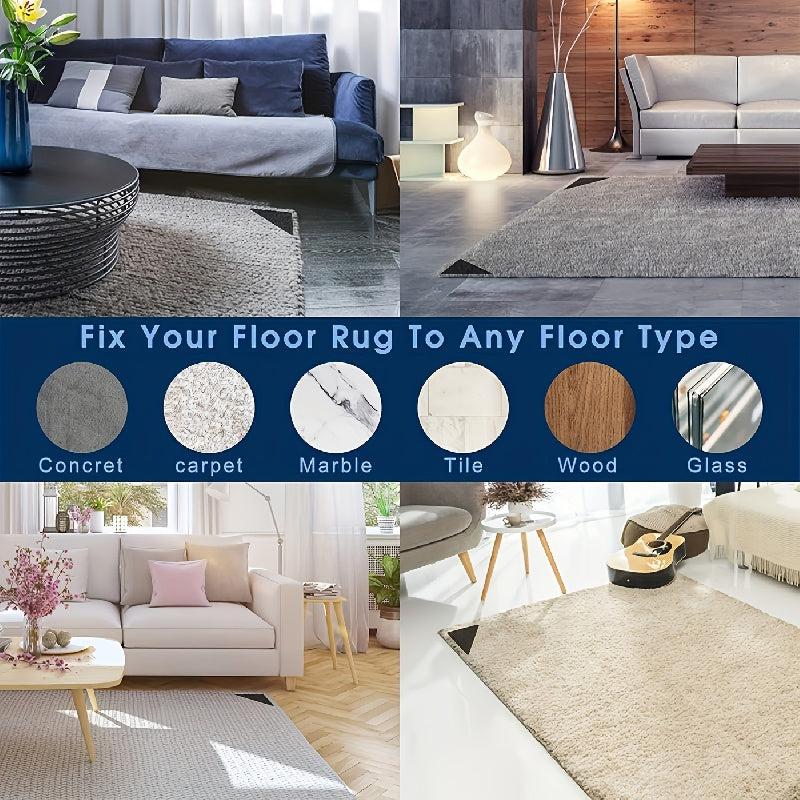 4pcs Grippers for Rugs Non Slip Rug Pads for Hardwood Floors and Tiles