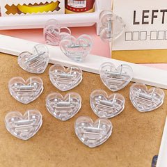 5 Packs Transparent Love Clip Student Girl Snack Sealing Clip