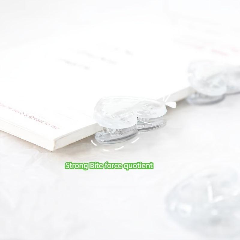 5 Packs Transparent Love Clip Student Girl Snack Sealing Clip