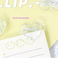 5 Packs Transparent Love Clip Student Girl Snack Sealing Clip