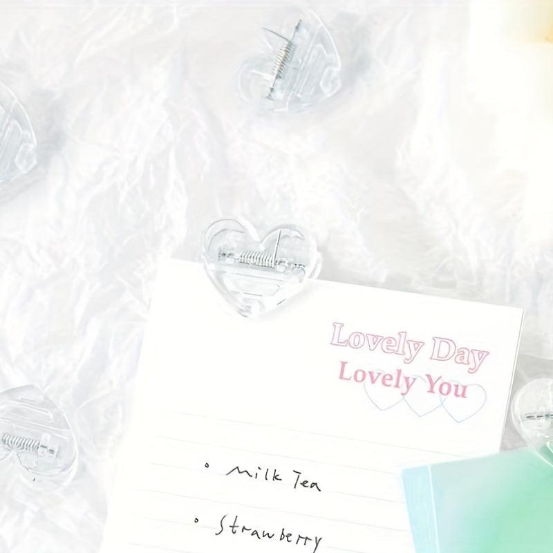 5 Packs Transparent Love Clip Student Girl Snack Sealing Clip
