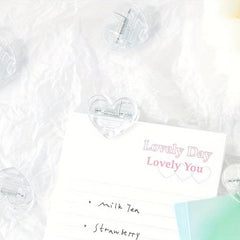5 Packs Transparent Love Clip Student Girl Snack Sealing Clip