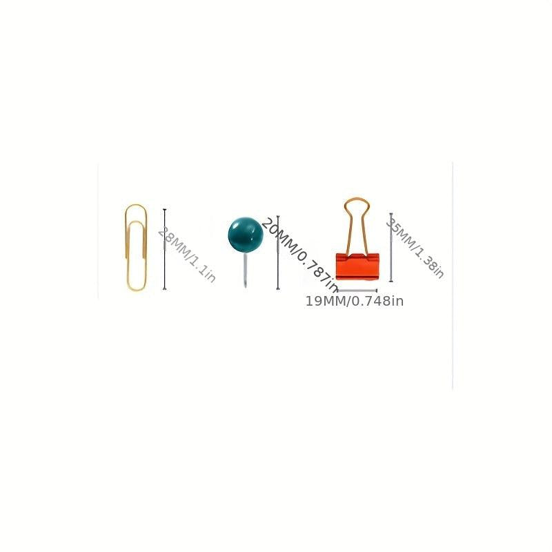 30pcs 20mm Earth Nails 80pcs 28mm Paper Clips 7pcs 19mm Long Tail Clip Set
