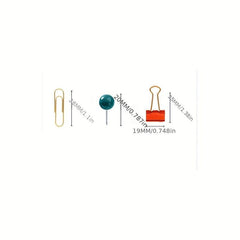 30pcs 20mm Earth Nails 80pcs 28mm Paper Clips 7pcs 19mm Long Tail Clip Set