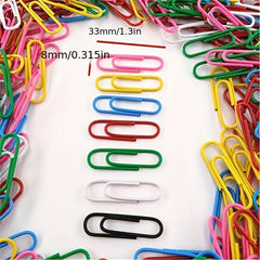 480pcs Rubber Coated Paper Clips 33mm Office Supplies