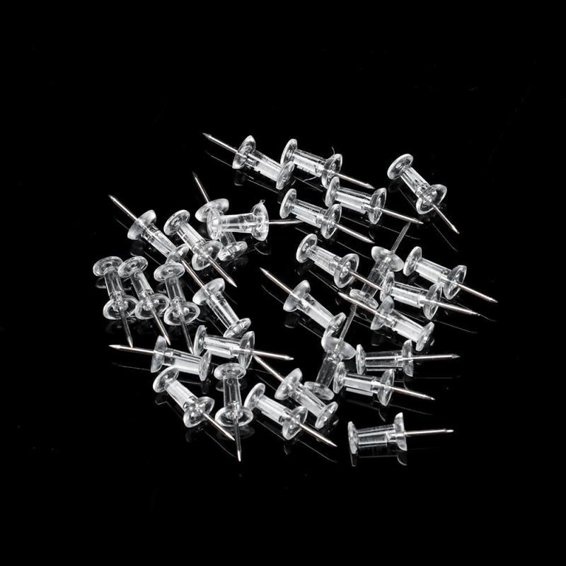 100pcs Clear Thumb Tacks Push Pins Office School Supplies