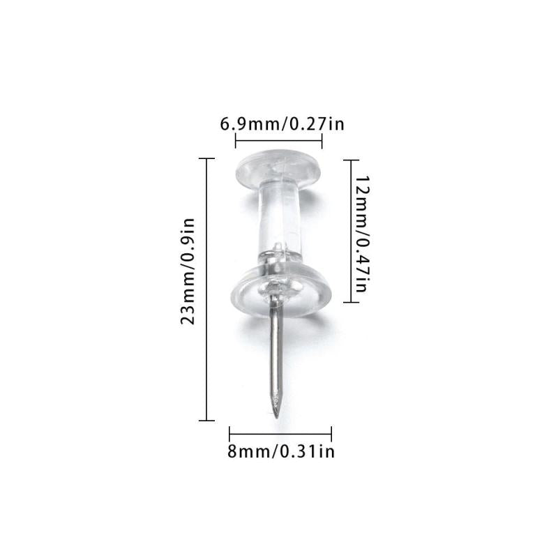 100pcs Clear Thumb Tacks Push Pins Office School Supplies