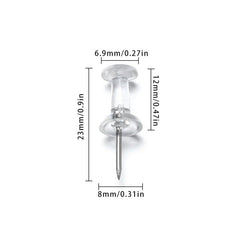100pcs Clear Thumb Tacks Push Pins Office School Supplies