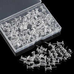 100pcs Clear Thumb Tacks Push Pins Office School Supplies