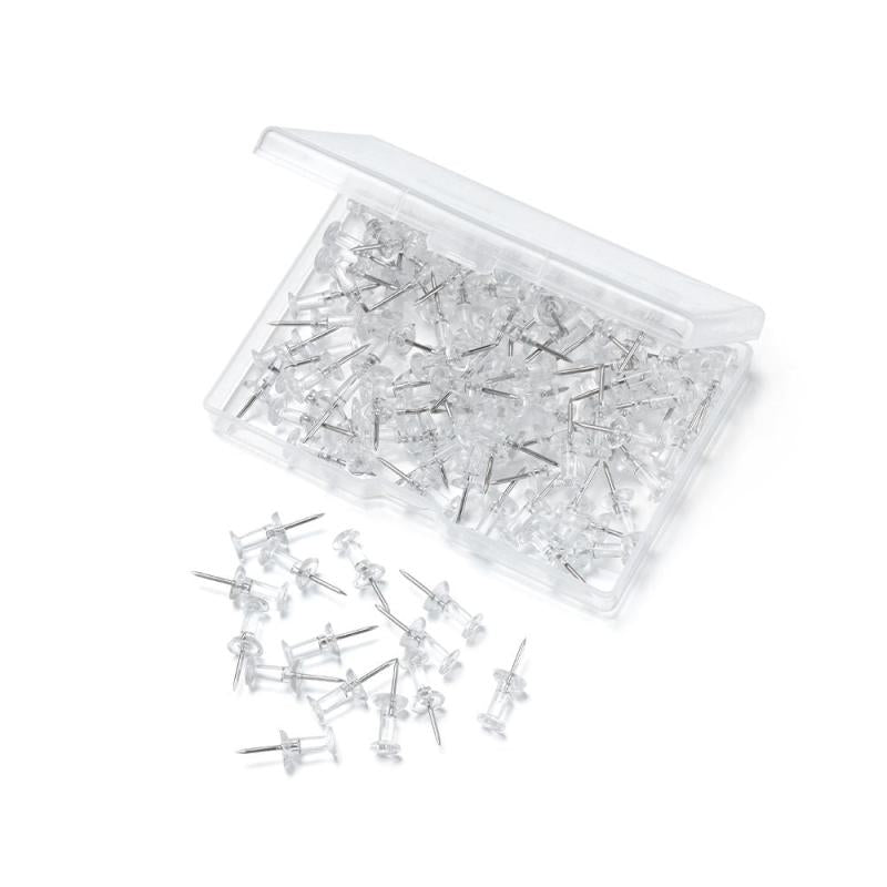 100pcs Clear Thumb Tacks Push Pins Office School Supplies
