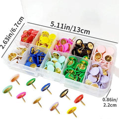 300 Colorful Plastic Coated Push Pins Office File Fixing Thumbtack