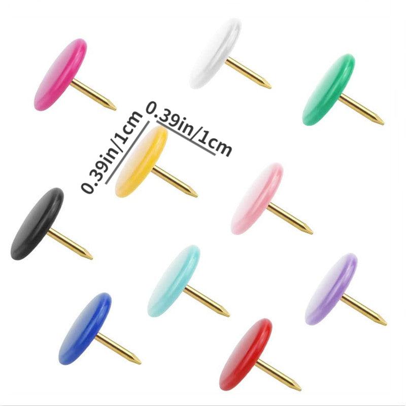 300 Colorful Plastic Coated Push Pins Office File Fixing Thumbtack