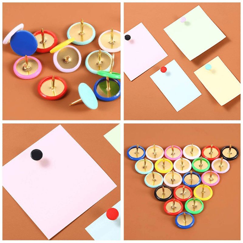 300 Colorful Plastic Coated Push Pins Office File Fixing Thumbtack