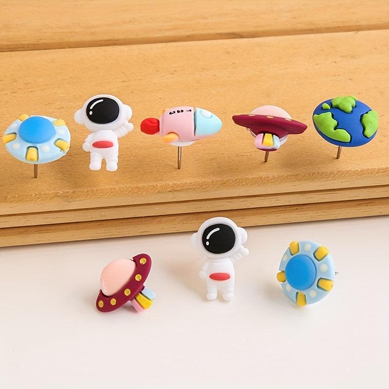 Cartoon Spaceship Astronaut Series Big Head Nail Wall Decoration