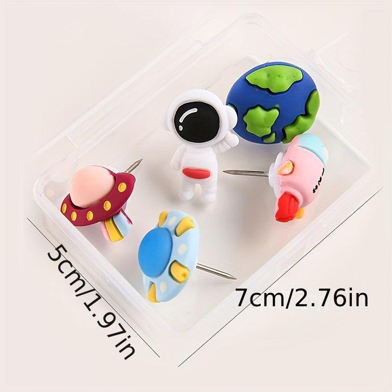 Cartoon Spaceship Astronaut Series Big Head Nail Wall Decoration