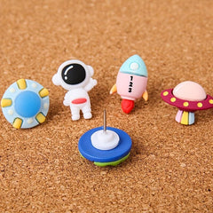 Cartoon Spaceship Astronaut Series Big Head Nail Wall Decoration