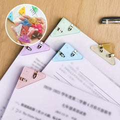12pcs Triangular Paper Clips Bookmarks Student Plastic Page Marker Clips