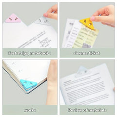 12pcs Triangular Paper Clips Bookmarks Student Plastic Page Marker Clips