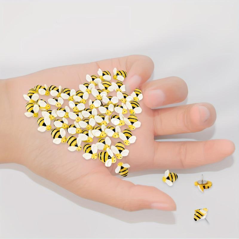 Bee Pins 30 PCS Decorative Push Pins For Cork Board Thumb Tacks Steel