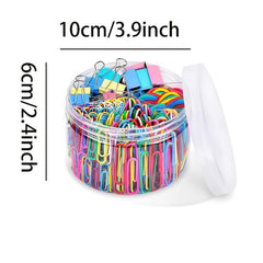 250pc Colorful Office Binder Set - Paper Clips & Binders