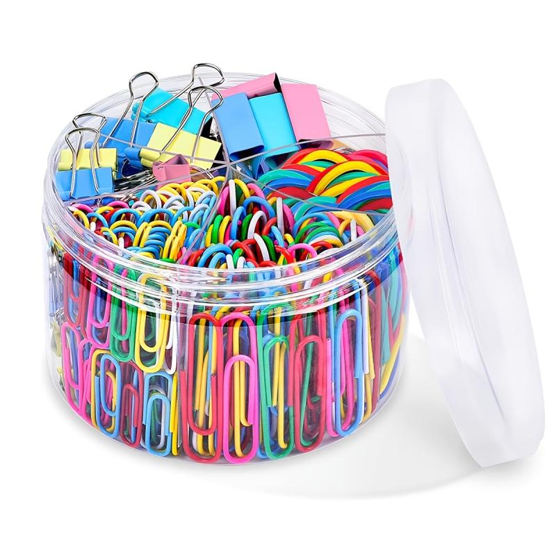 250pc Colorful Office Binder Set - Paper Clips & Binders