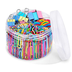 250pc Colorful Office Binder Set - Paper Clips & Binders