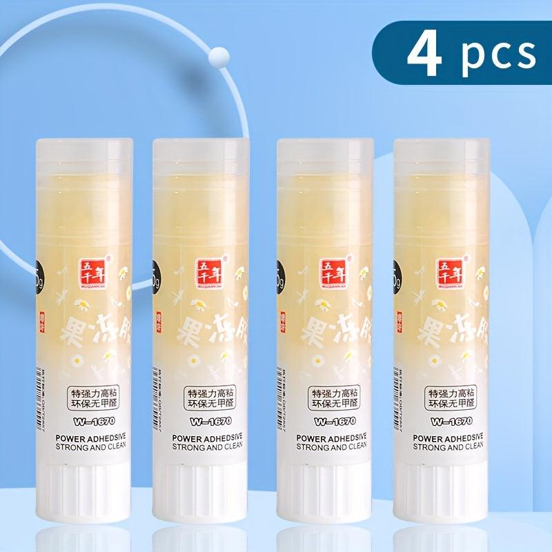 4pcs Egg Yellow Glue Sticks 0.52oz High Viscosity Stationery PVA