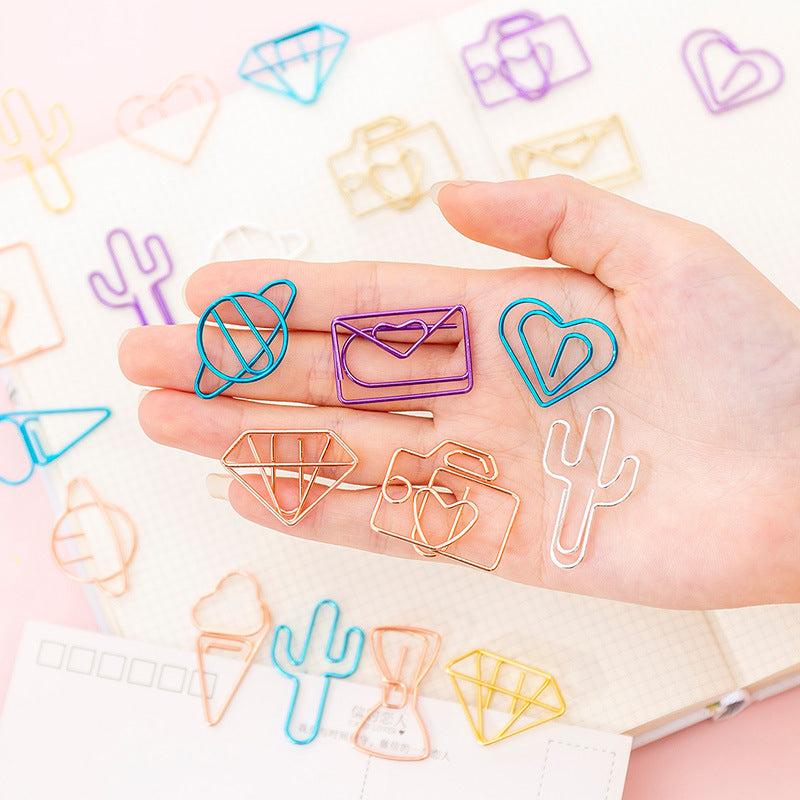 10pcs Cactus Diamonds Ice Cream Camera Clip Metal Binder Clips