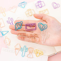 10pcs Cactus Diamonds Ice Cream Camera Clip Metal Binder Clips
