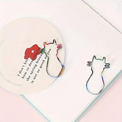 10pcs Multicolor Cat Shape Paper Clip Student Diary Decoration Pin