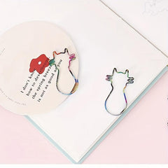 10pcs Multicolor Cat Shape Paper Clip Student Diary Decoration Pin