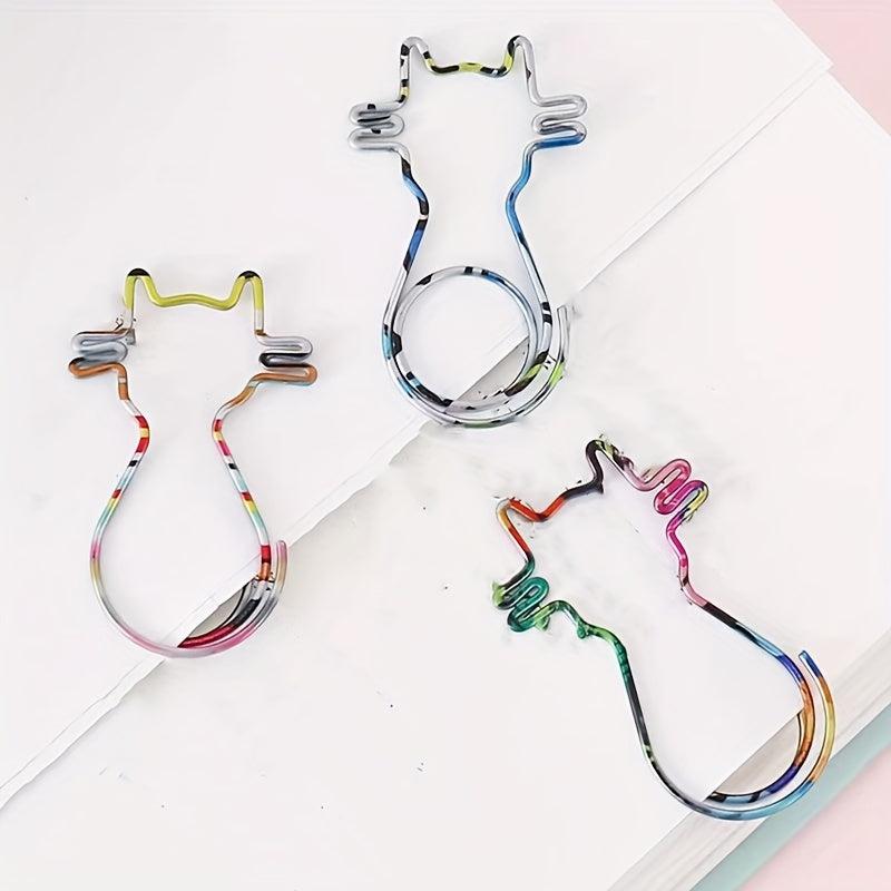 10pcs Multicolor Cat Shape Paper Clip Student Diary Decoration Pin