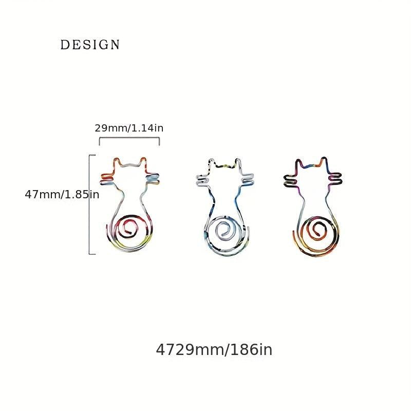 10pcs Multicolor Cat Shape Paper Clip Student Diary Decoration Pin