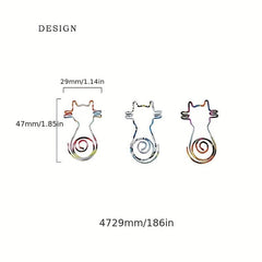 10pcs Multicolor Cat Shape Paper Clip Student Diary Decoration Pin