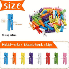 Colorful Push Pin Clips Thumb Tacks 50 Pcs