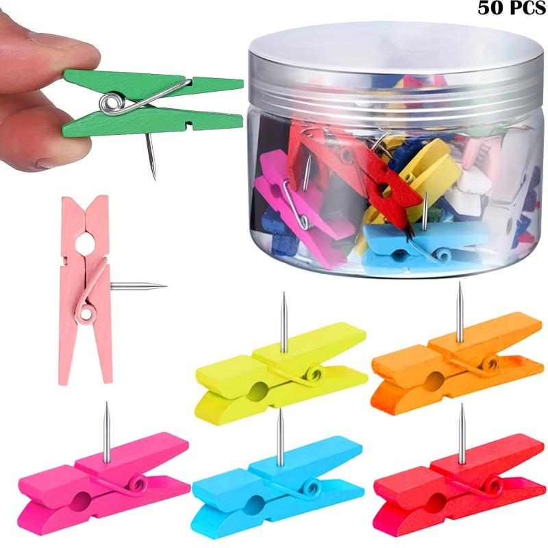 Colorful Push Pin Clips Thumb Tacks 50 Pcs