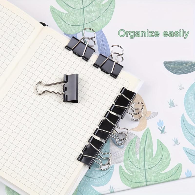 12pcs Binder Clips 32mm Metal Paper Clips Stationery Home School Supplies